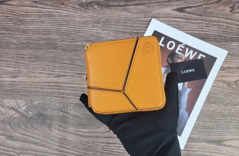 LOEWE Tan Leather Zip Wallet - Image 3