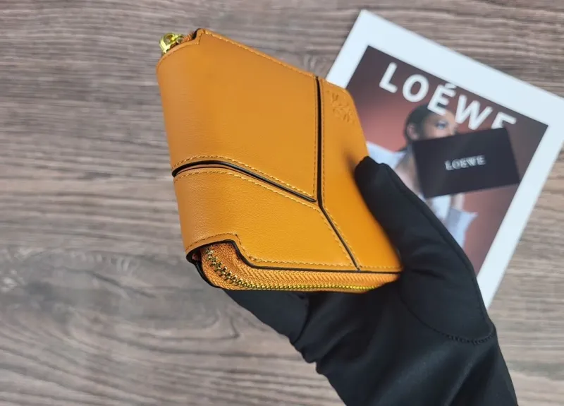 LOEWE Tan Leather Zip Wallet - Image 4