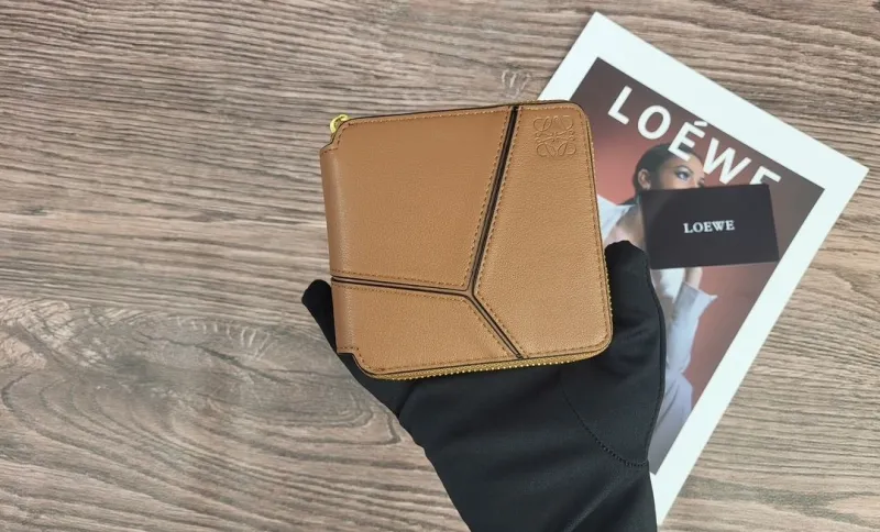 LOEWE Brown Zip Around Leather Wallet - Image 3