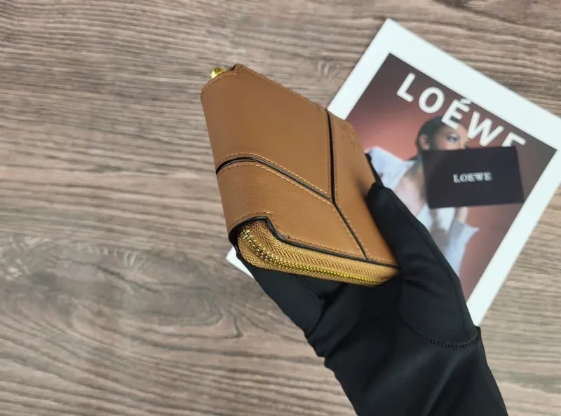 LOEWE Brown Zip Around Leather Wallet - Image 4