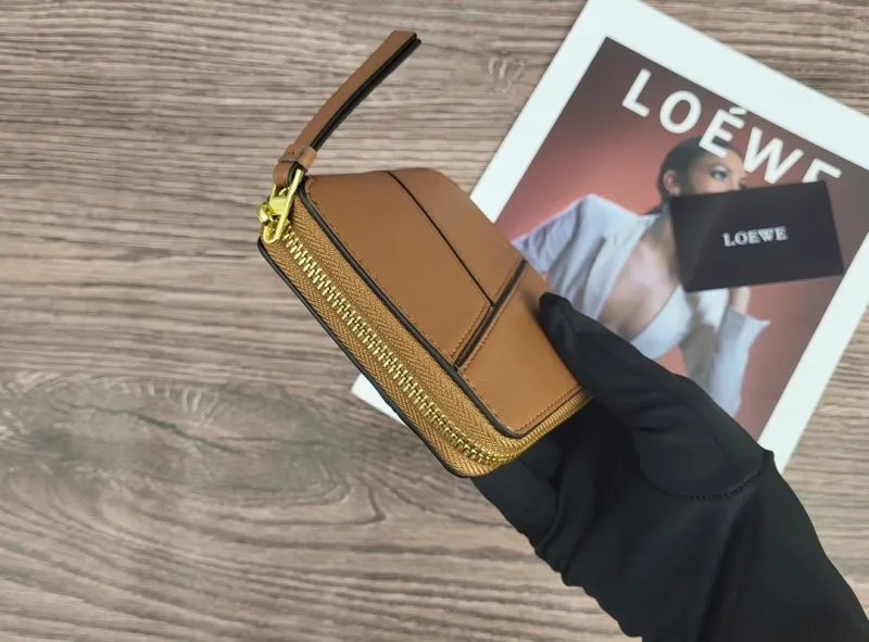 LOEWE Brown Zip Around Leather Wallet - Image 5