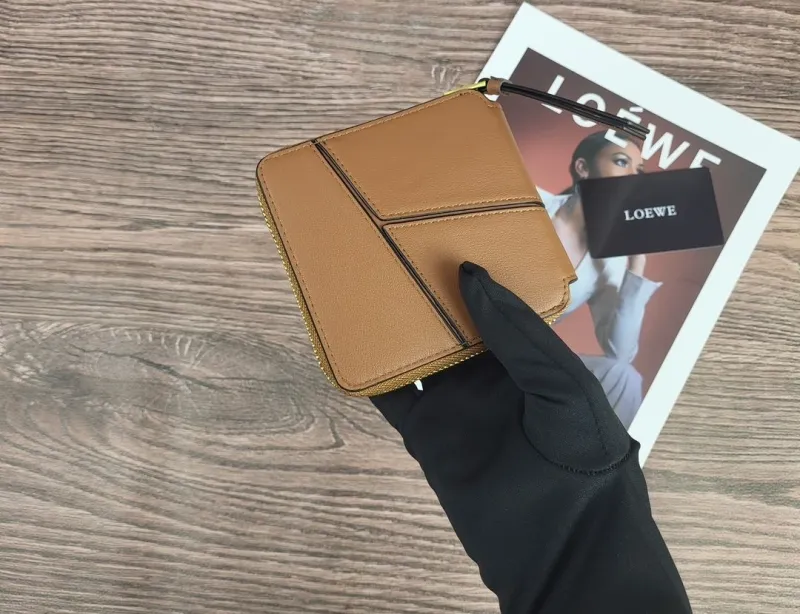 LOEWE Brown Zip Around Leather Wallet - Image 6
