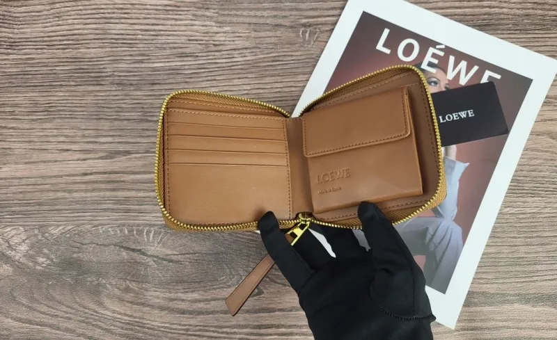 LOEWE Brown Zip Around Leather Wallet - Image 7