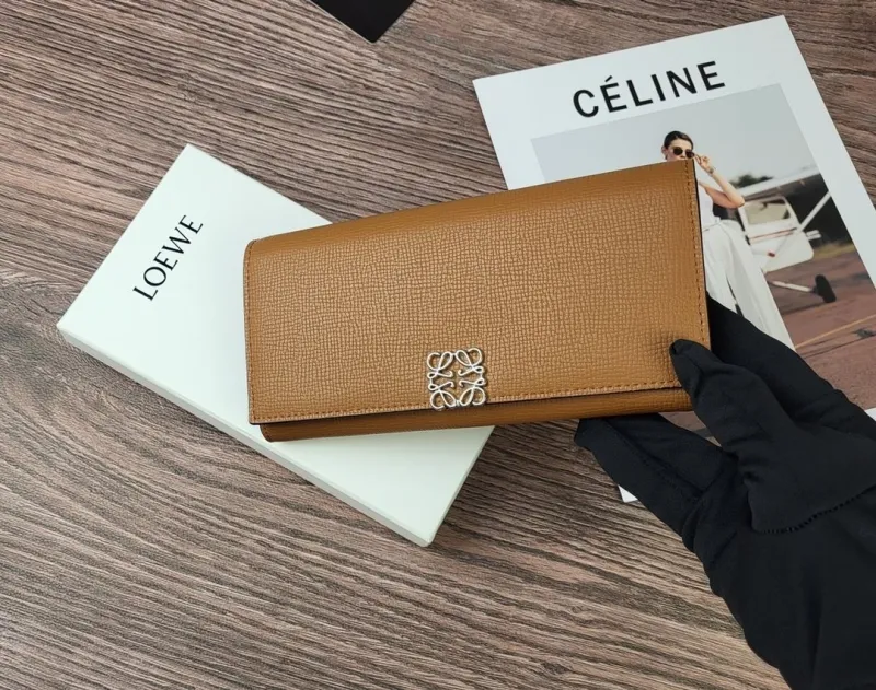 LOEWE Brown Leather Long Wallet 175 - Image 4