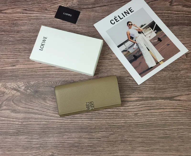 Loewe Khaki Long Leather Wallet - Image 3