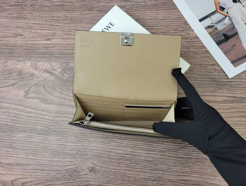 Loewe Khaki Long Leather Wallet - Image 6