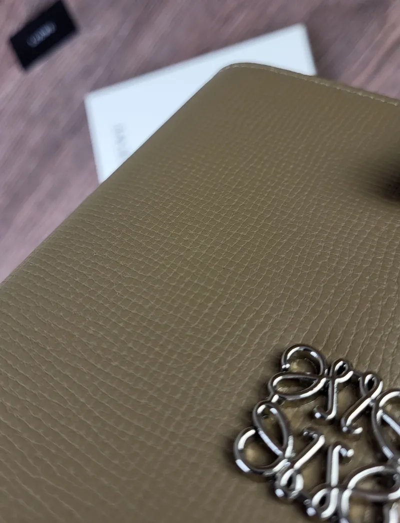 Loewe Khaki Long Leather Wallet - Image 9