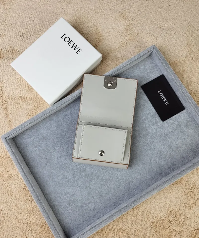 LOEWE Light Gray Bifold Leather Wallet - Image 3