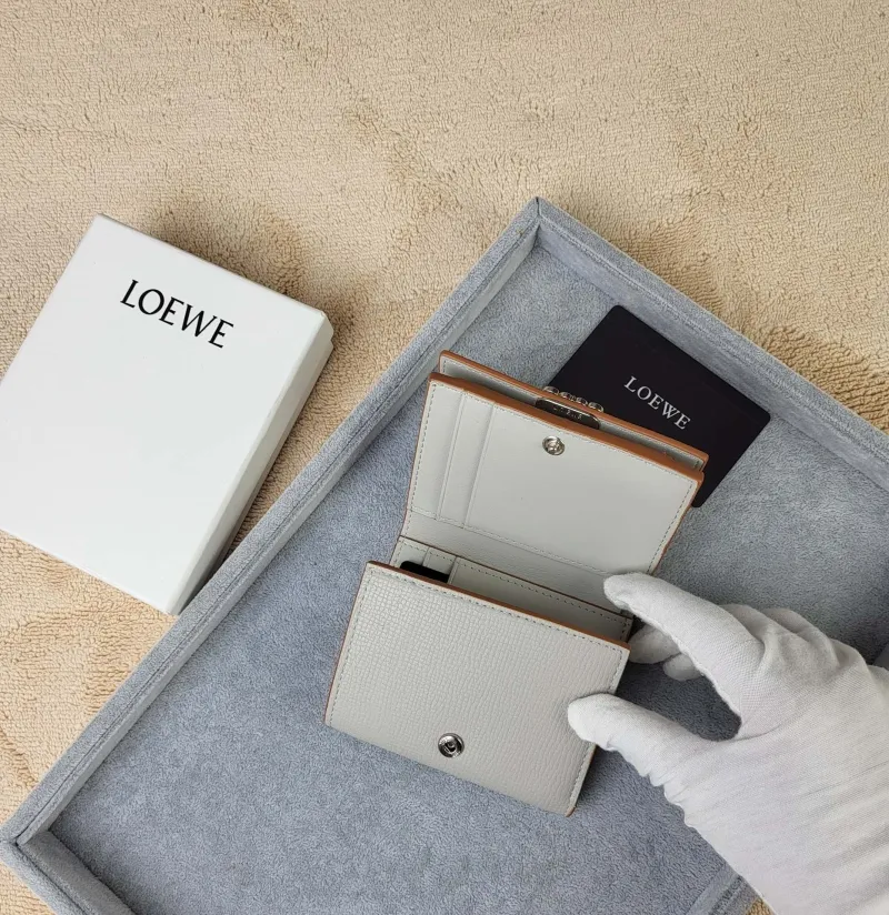 LOEWE Light Gray Bifold Leather Wallet - Image 5