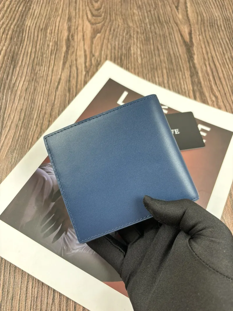 LOEWE Blue Leather Bifold Wallet 186 - Image 3