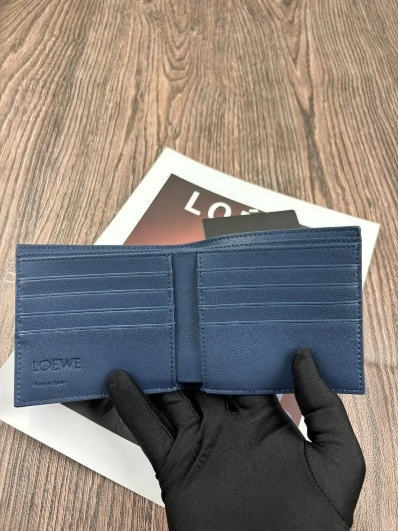 LOEWE Blue Leather Bifold Wallet 186 - Image 5