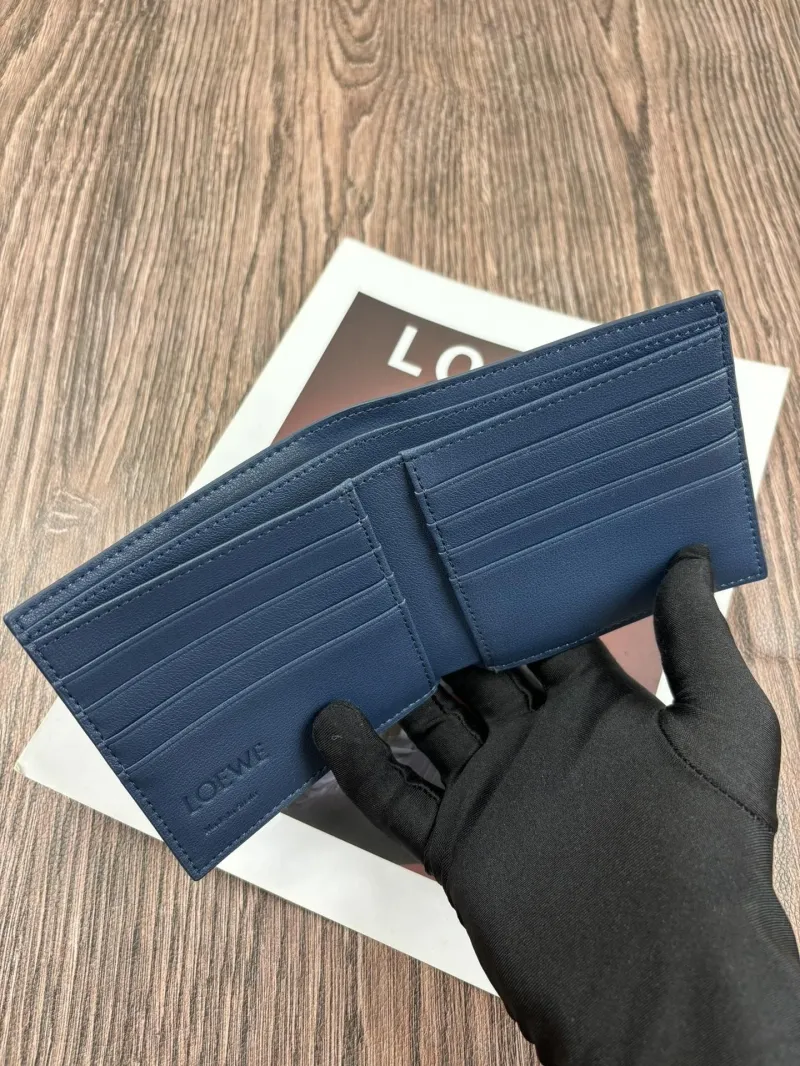 LOEWE Blue Leather Bifold Wallet 186 - Image 6