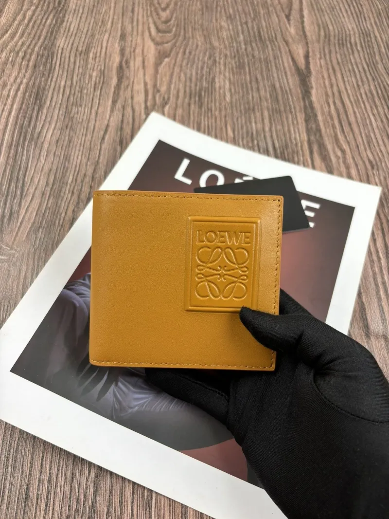 LOEWE Tan Leather Bifold Wallet