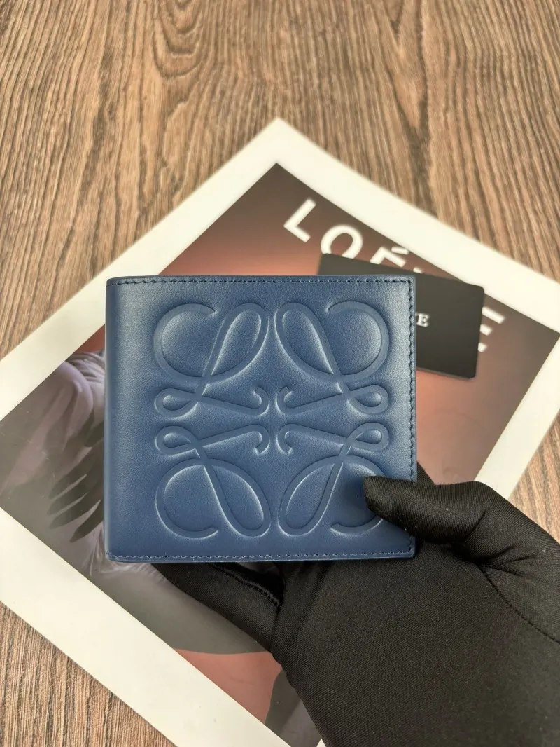 Loewe Blue Leather Bifold Wallet 192