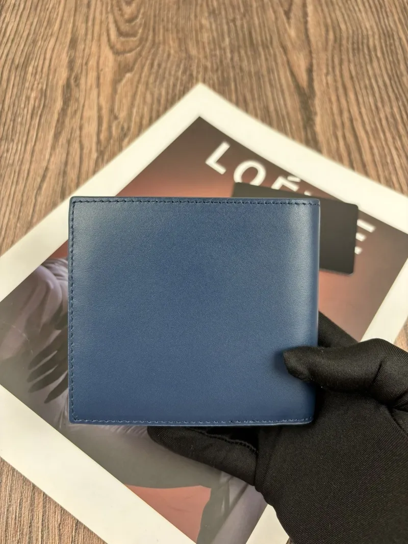 Loewe Blue Leather Bifold Wallet 192 - Image 3