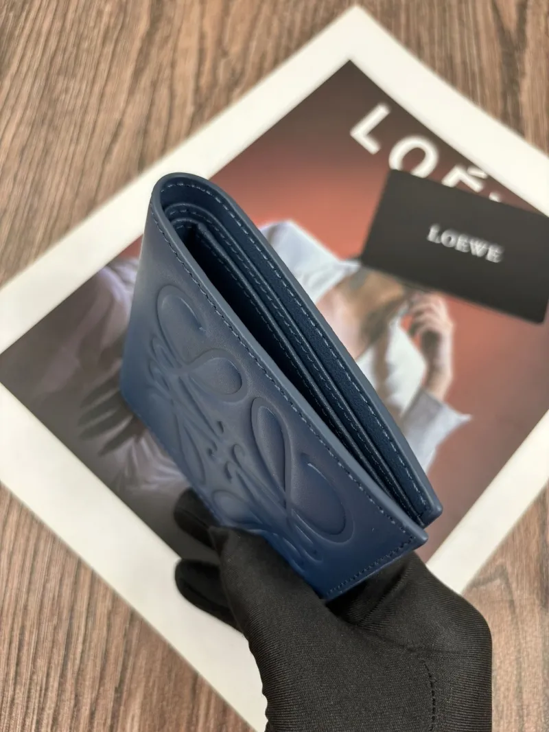 Loewe Blue Leather Bifold Wallet 192 - Image 4