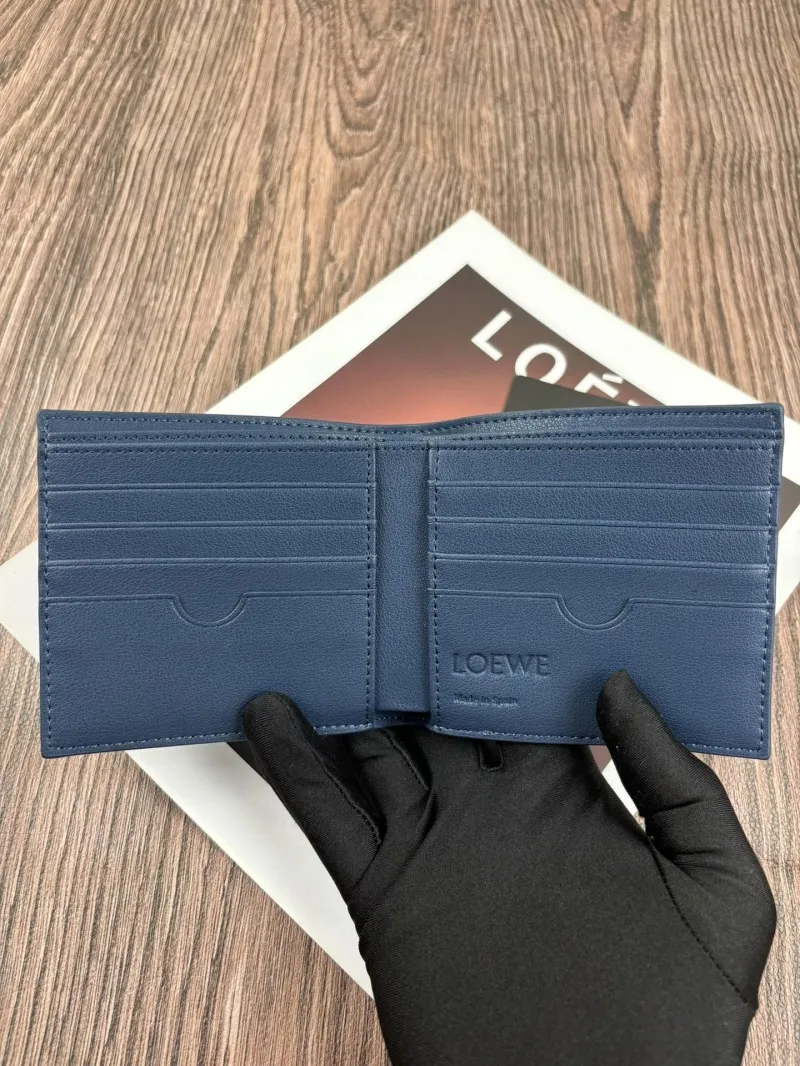 Loewe Blue Leather Bifold Wallet 192 - Image 5
