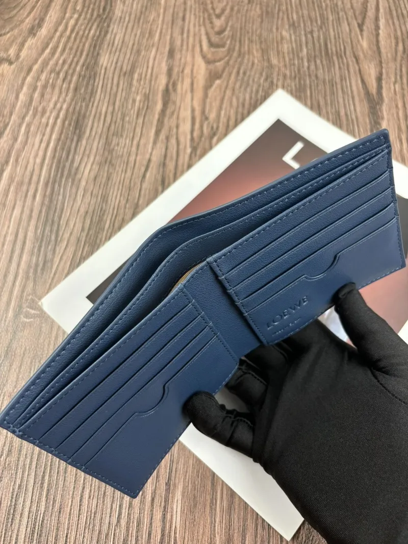 Loewe Blue Leather Bifold Wallet 192 - Image 6