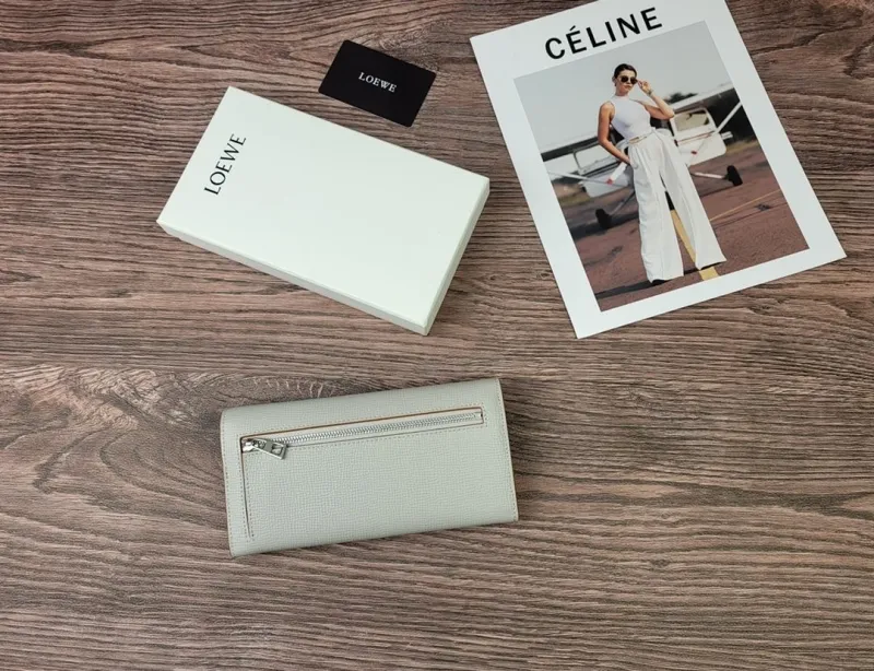 Alternative view of LOEWE Light Gray Long Wallet 193