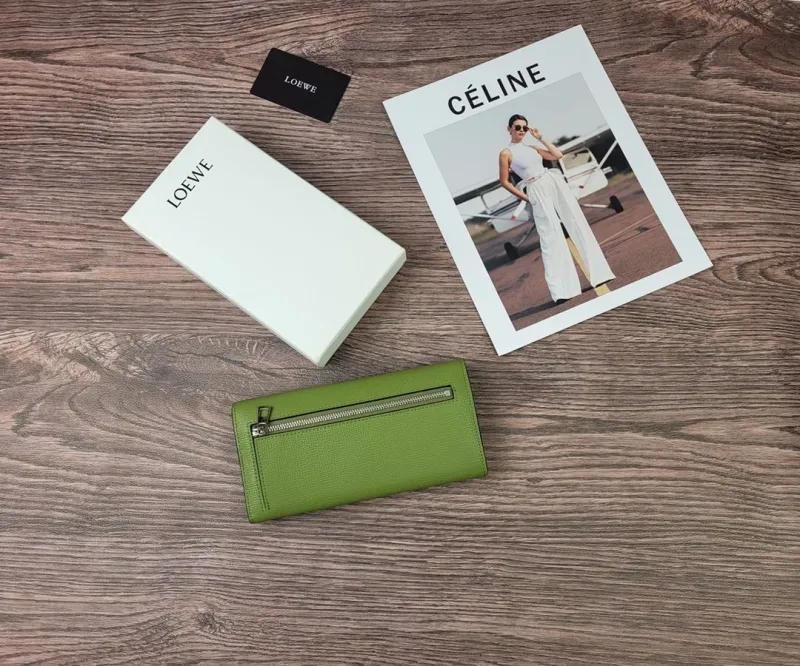 Alternative view of LOEWE Green Long Leather Wallet
