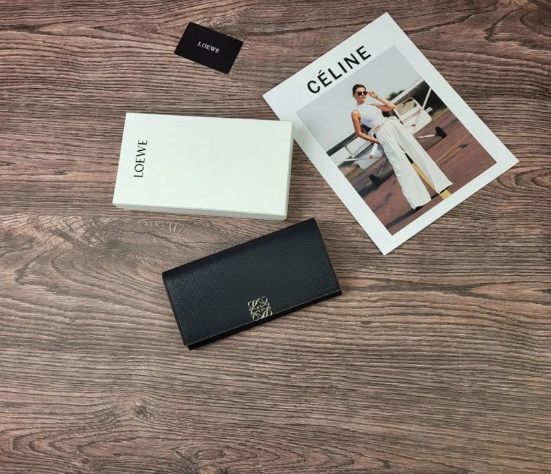 LOEWE Black Long Leather Wallet