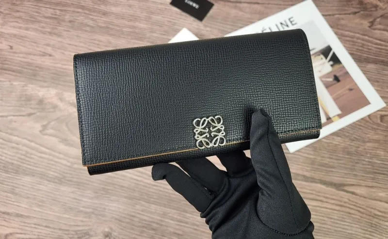 LOEWE Black Long Leather Wallet - Image 4