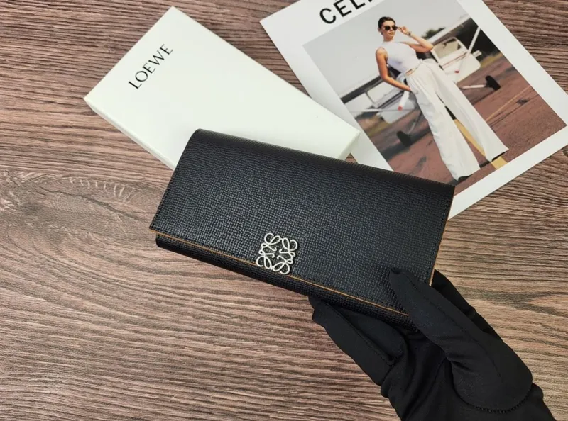 LOEWE Black Long Leather Wallet - Image 5