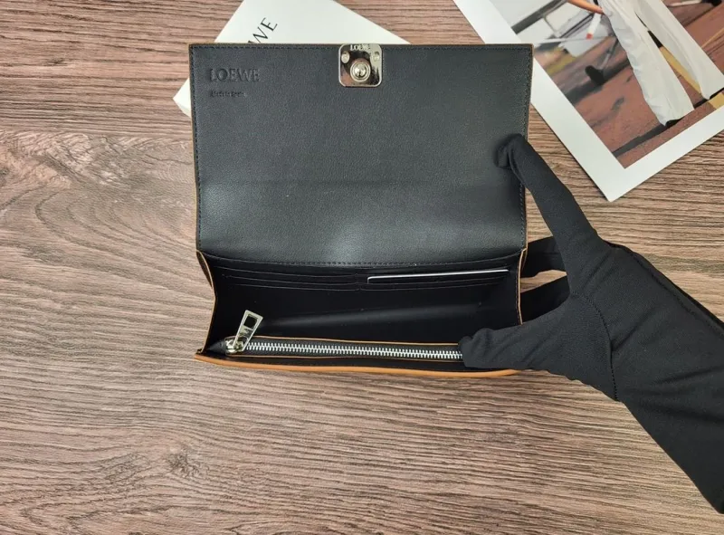 LOEWE Black Long Leather Wallet - Image 7