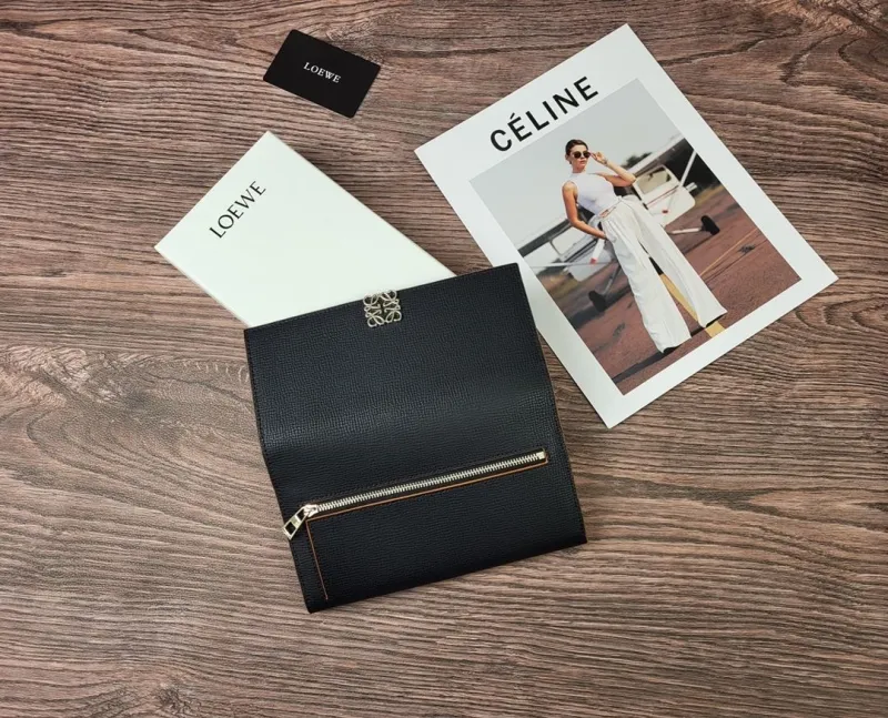 LOEWE Black Long Leather Wallet - Image 8