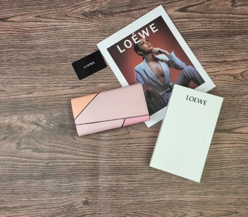 Alternative view of Loewe Pink Peach Leather Long Wallet