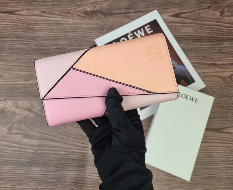 Loewe Pink Peach Leather Long Wallet - Image 3