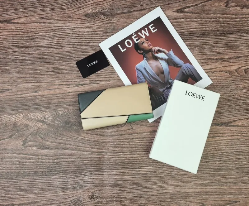 Alternative view of LOEWE Colorblock Leather Long Wallet