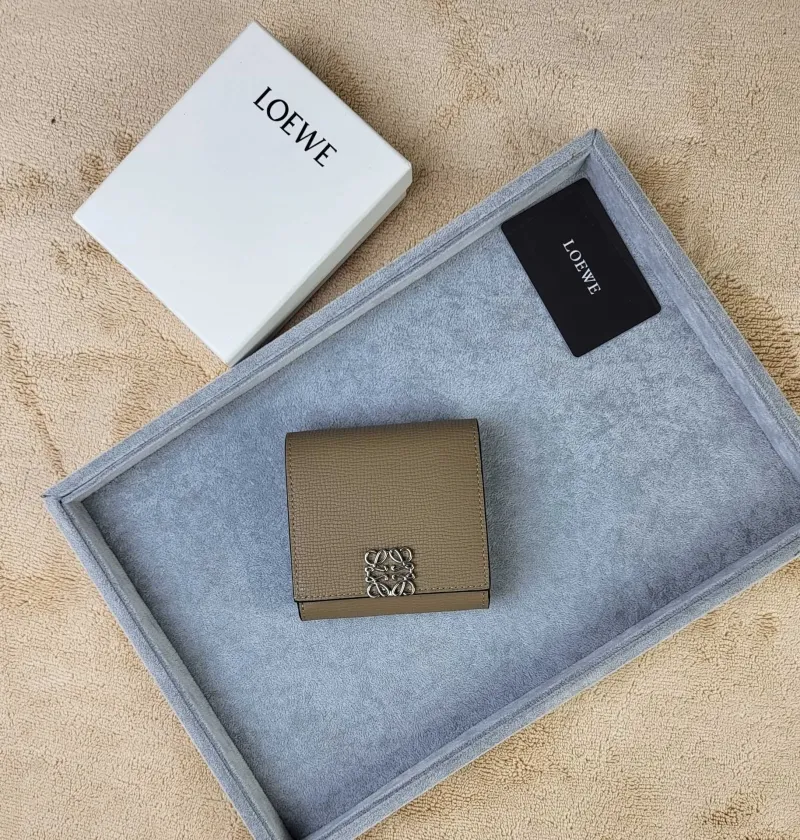 LOEWE Beige Compact Leather Wallet