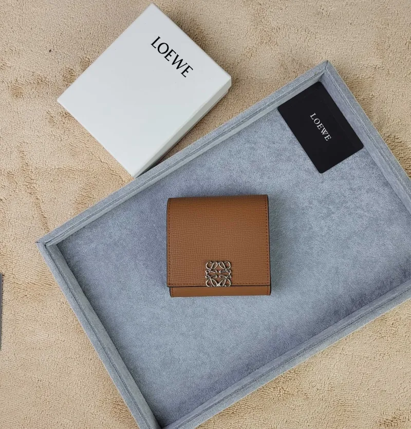 LOEWE Brown Leather Trifold Wallet SKU 203
