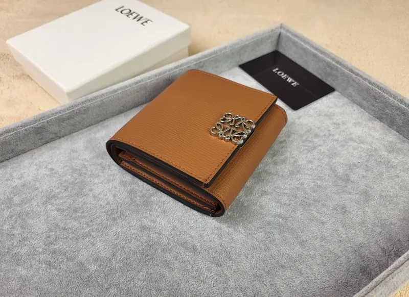 LOEWE Brown Leather Trifold Wallet SKU 203 - Image 3