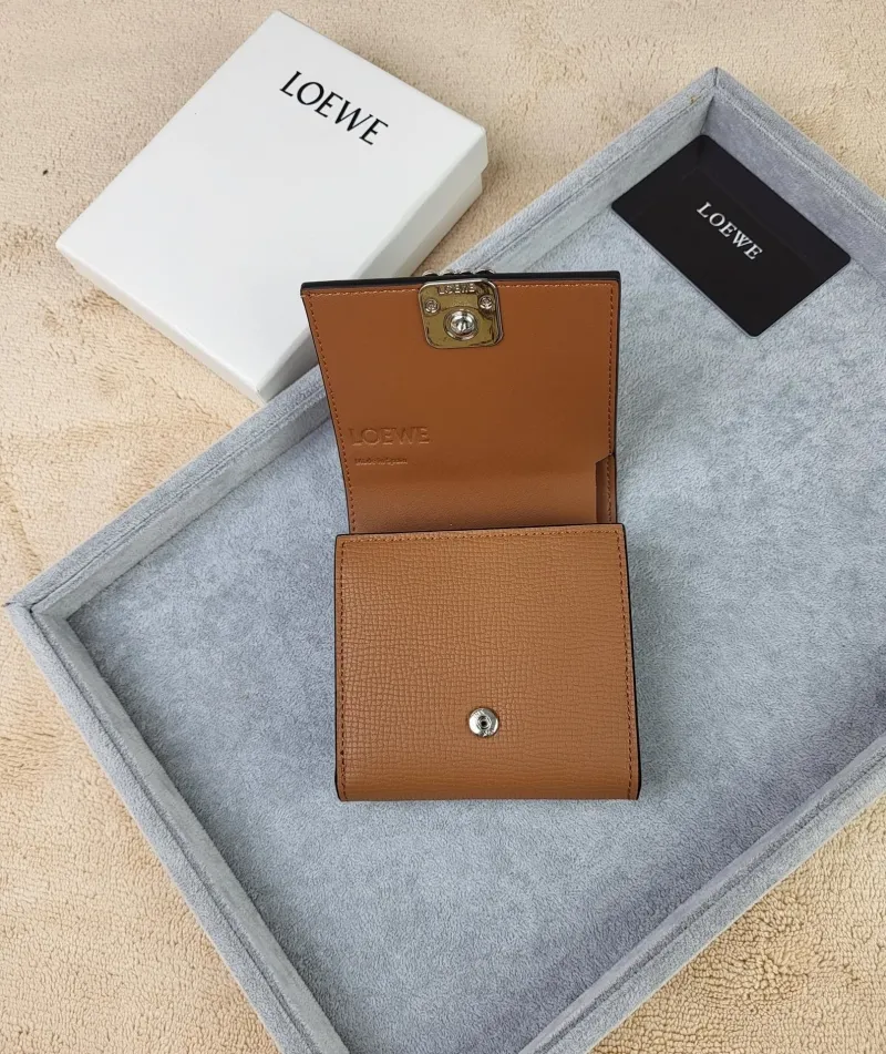 LOEWE Brown Leather Trifold Wallet SKU 203 - Image 4