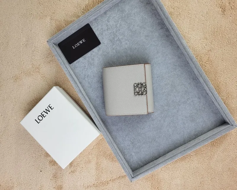 LOEWE Light Gray Leather Wallet