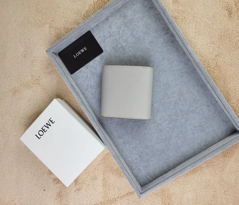 Alternative view of LOEWE Light Gray Leather Wallet