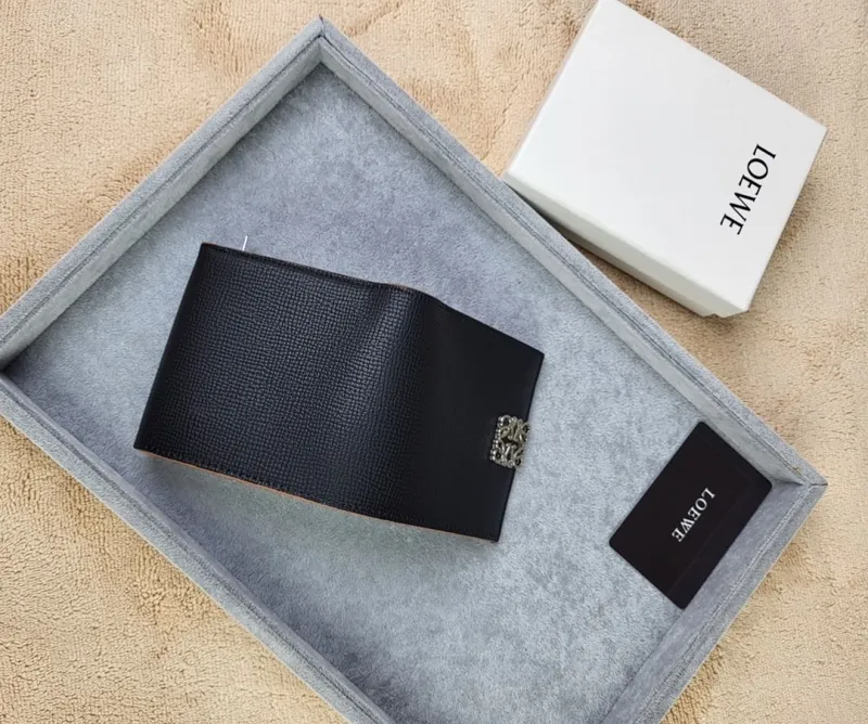 Loewe Black Leather Bifold Wallet 205 - Image 3