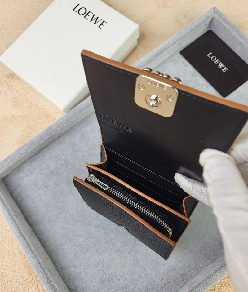 Loewe Black Leather Bifold Wallet 205 - Image 6