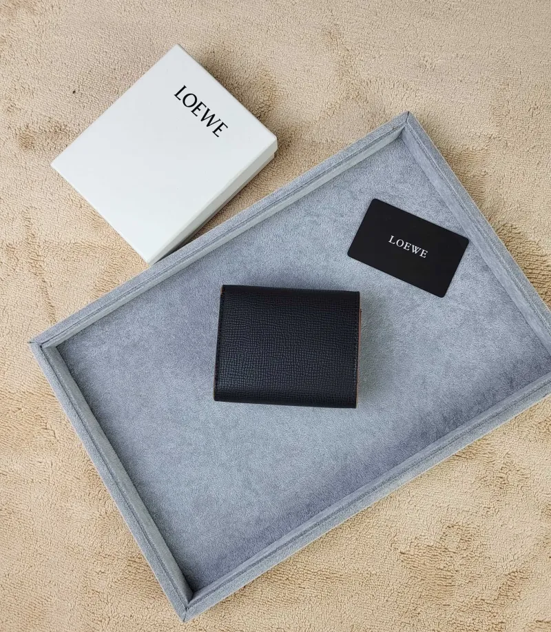 Alternative view of LOEWE Black Leather Trifold Wallet 207