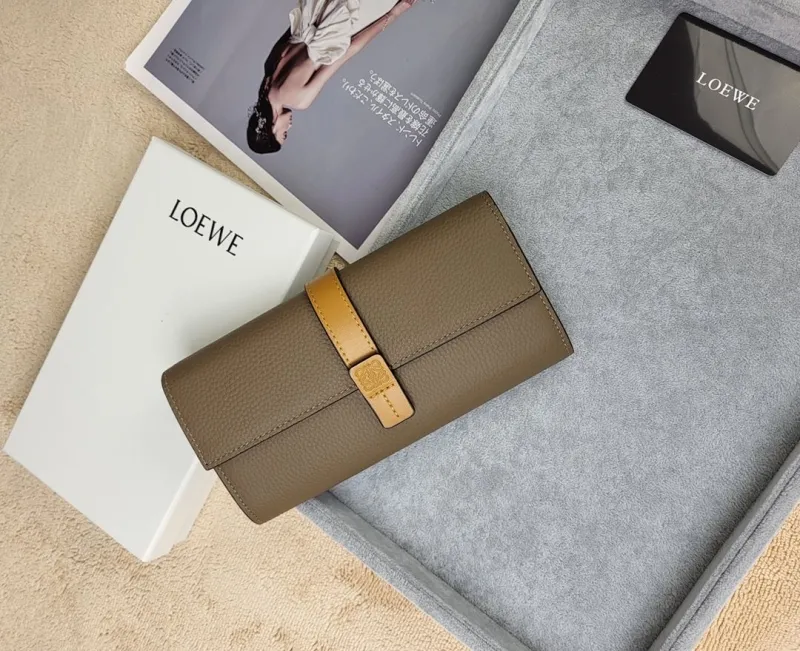 LOEWE Brown Leather Long Wallet 210 - Image 3