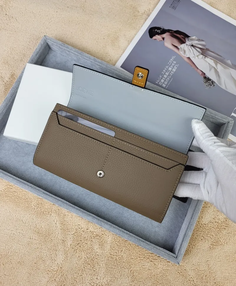 LOEWE Brown Leather Long Wallet 210 - Image 8