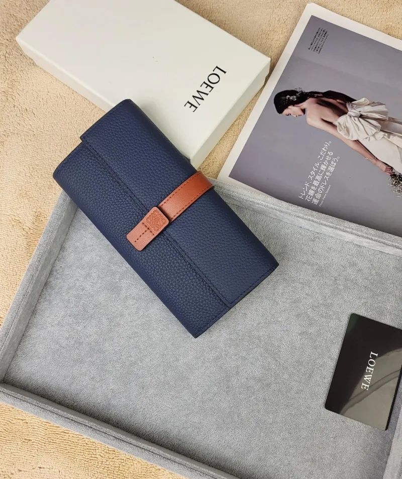 LOEWE Navy Blue Long Leather Wallet 211 - Image 3