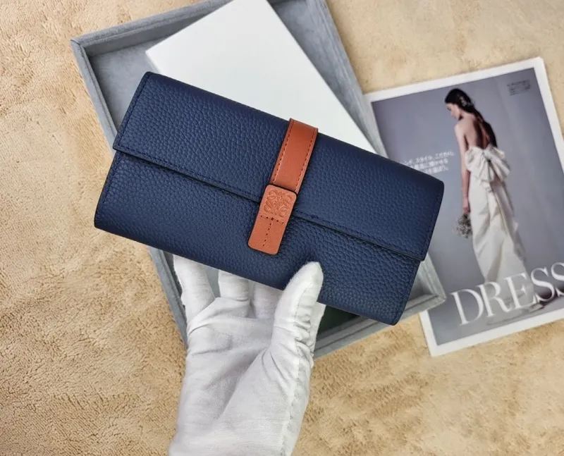LOEWE Navy Blue Long Leather Wallet 211 - Image 7