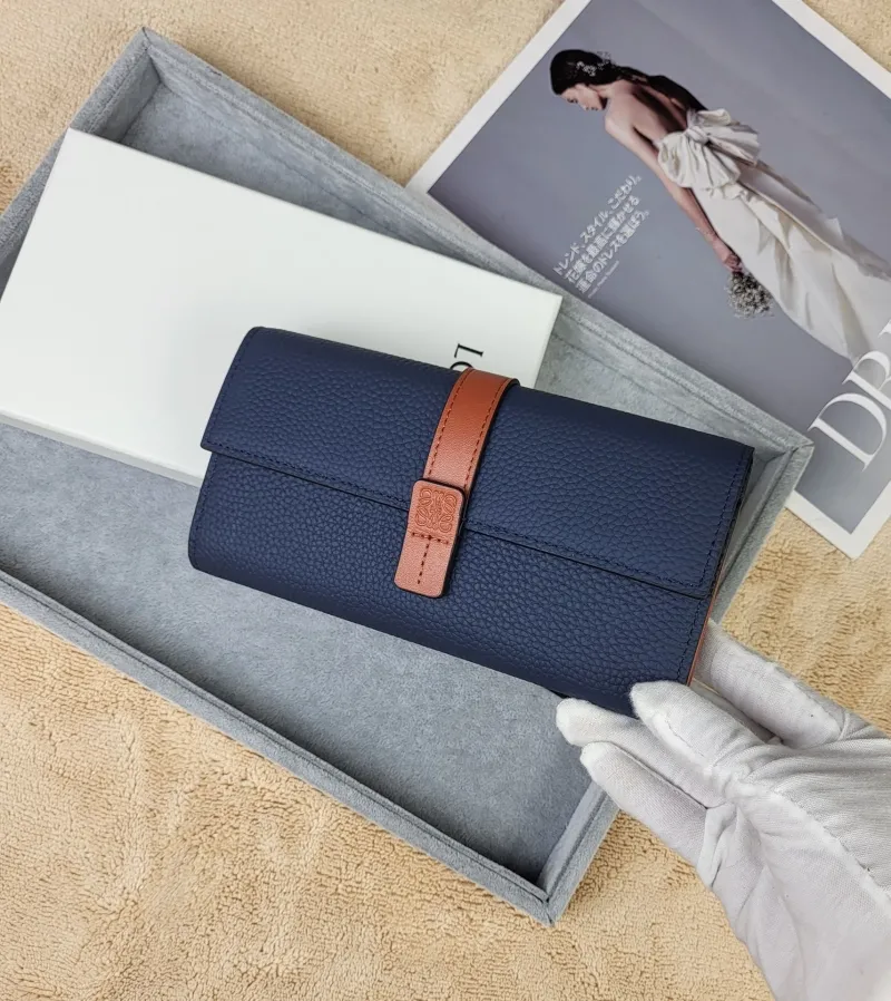 LOEWE Navy Blue Long Leather Wallet 211 - Image 9