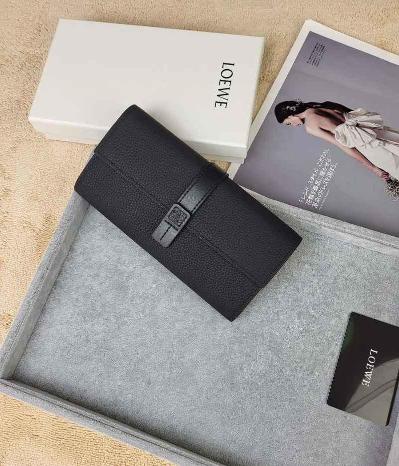 LOEWE Black Long Leather Wallet 212 - Image 3