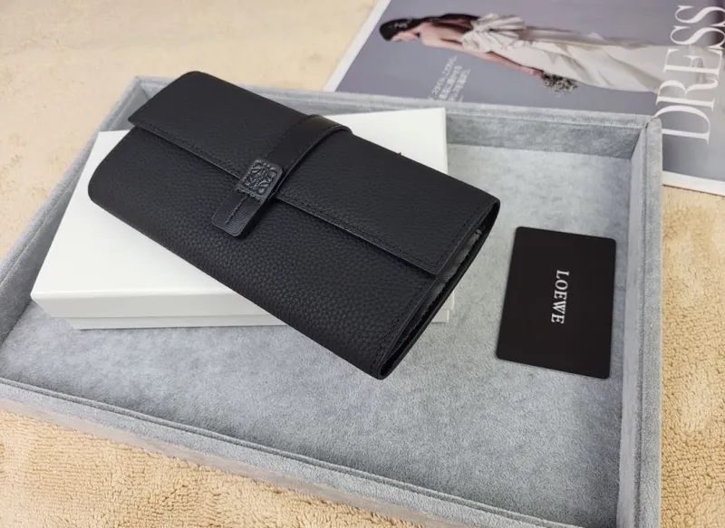 LOEWE Black Long Leather Wallet 212 - Image 4