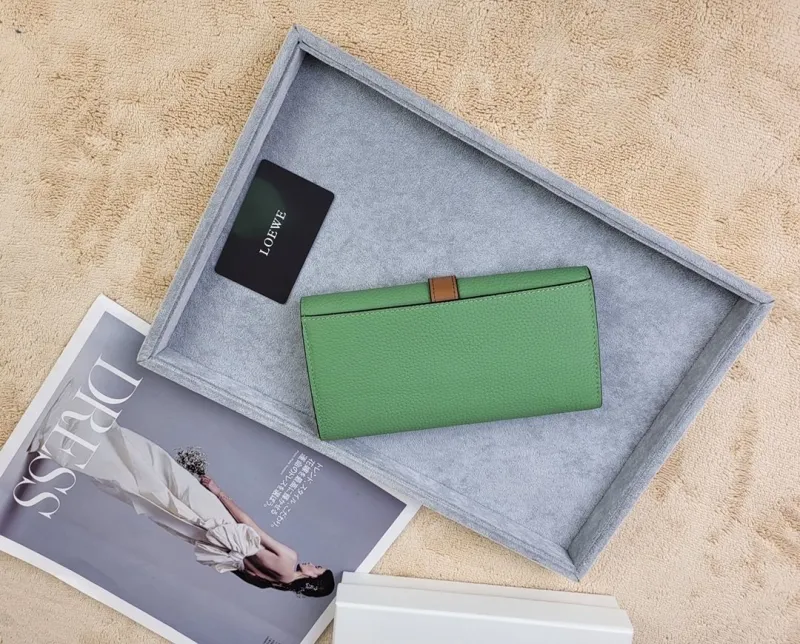 Alternative view of LOEWE Green Long Leather Wallet
