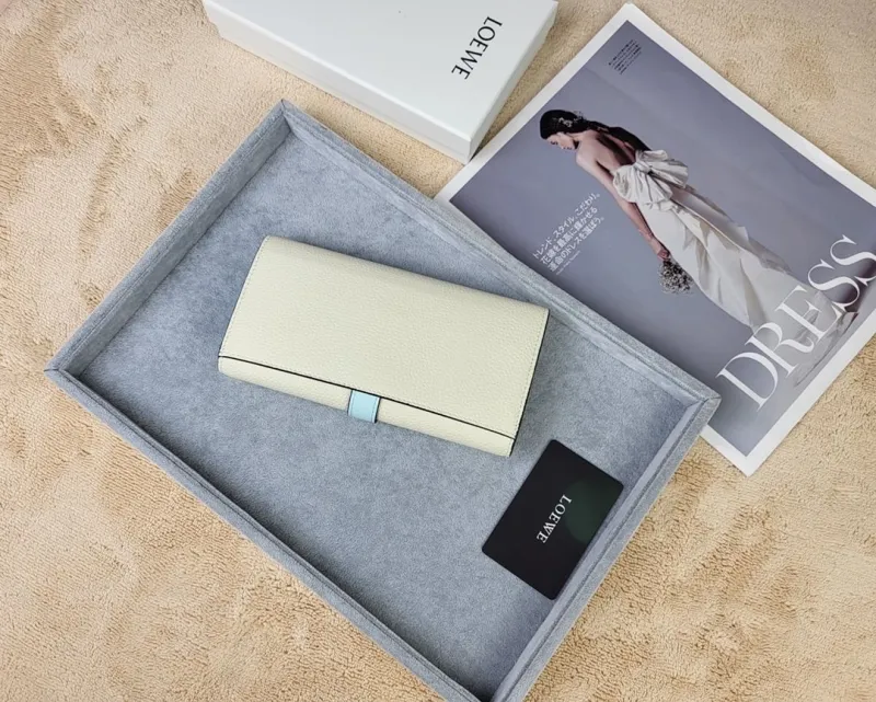 Alternative view of LOEWE Cream Light Blue Long Wallet 214